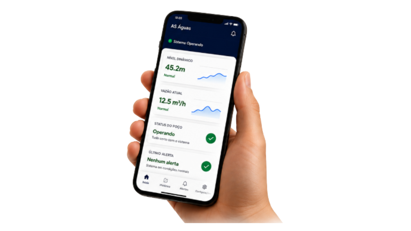 App AS Águas — Todo o sistema do seu poço na palma da mão