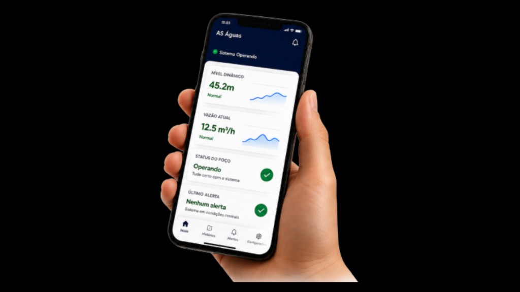 App AS Águas — Todo o sistema do seu poço na palma da mão